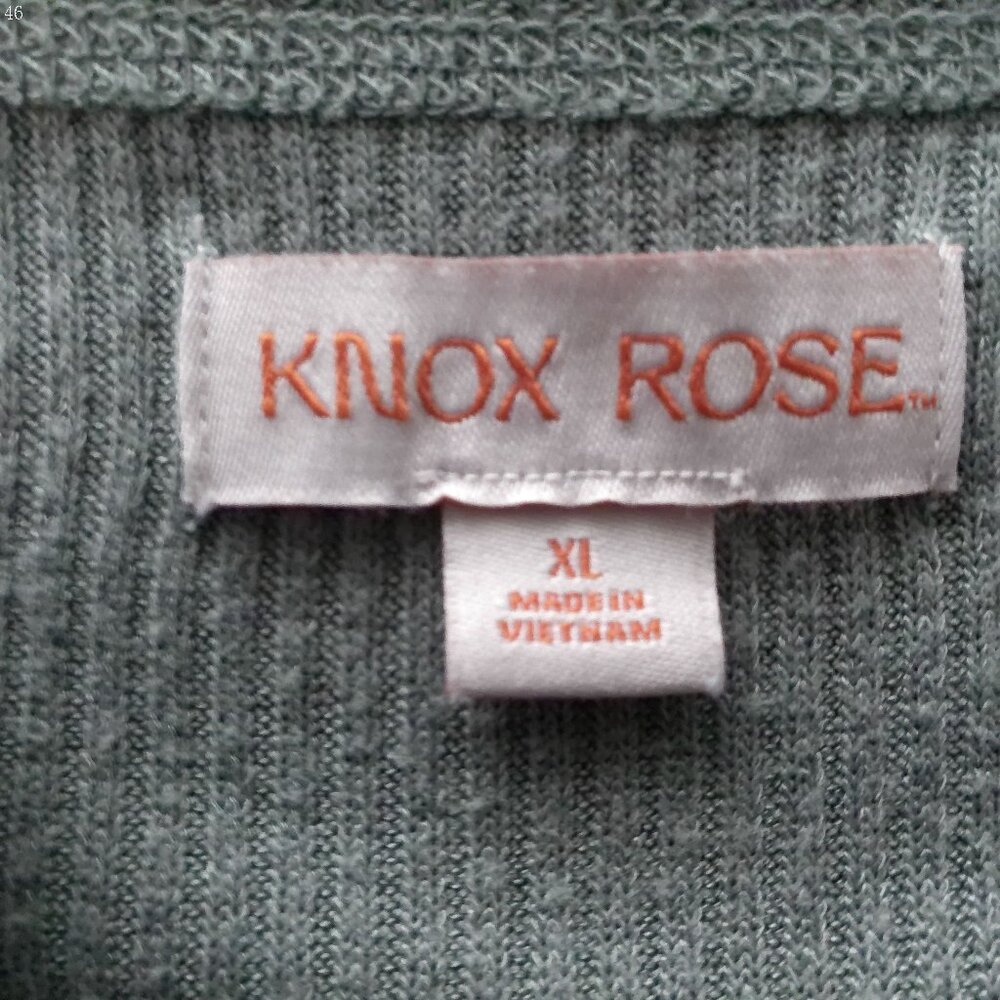 KNOX ROSE Tunic Knit Ribbed Medium Green NWOT XL - Picture 4 of 7